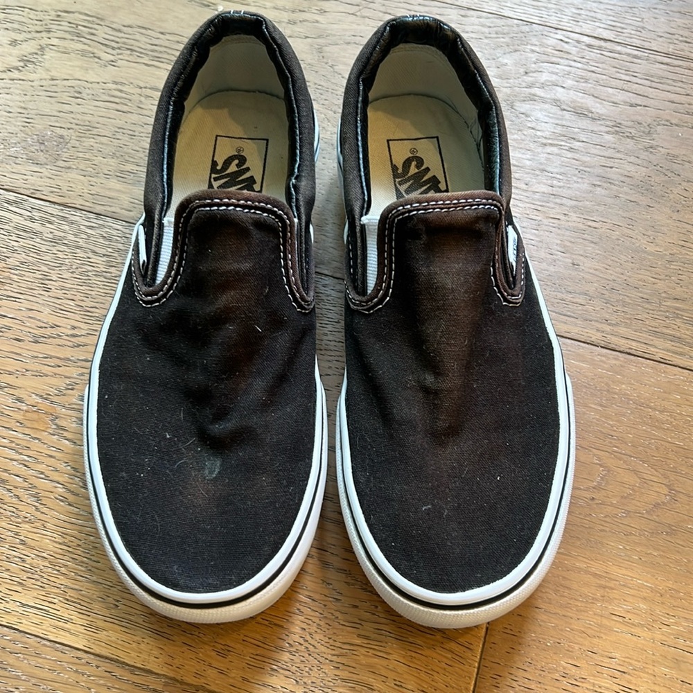 Vans black slip-on classic platform shoes